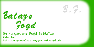 balazs fogd business card